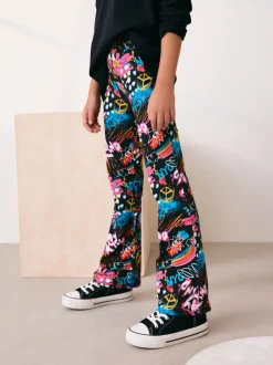 Black Graffiti Flare Leggings (3-16yrs)