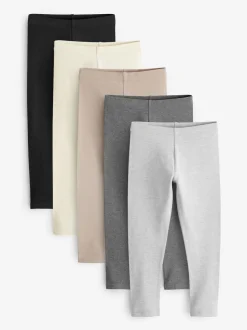 Black/ Grey/ Neutral Leggings 5 Pack (3-16yrs)