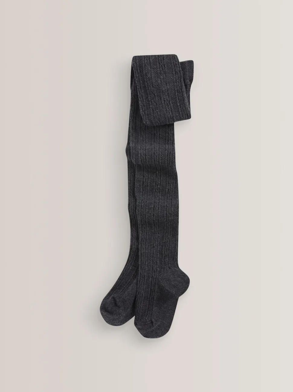 Black/Grey Regular Length Cotton Rich Cable Tights 3 Pack