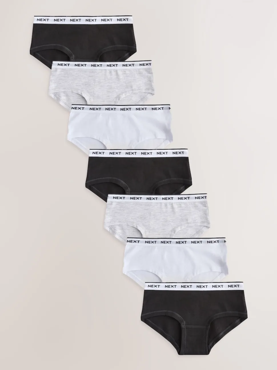 Black/Grey/White Hipsters 7 Pack (2-16yrs)