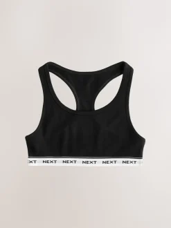 Black/Grey/White Racer Back Crop Tops 3 Pack (5-16yrs)