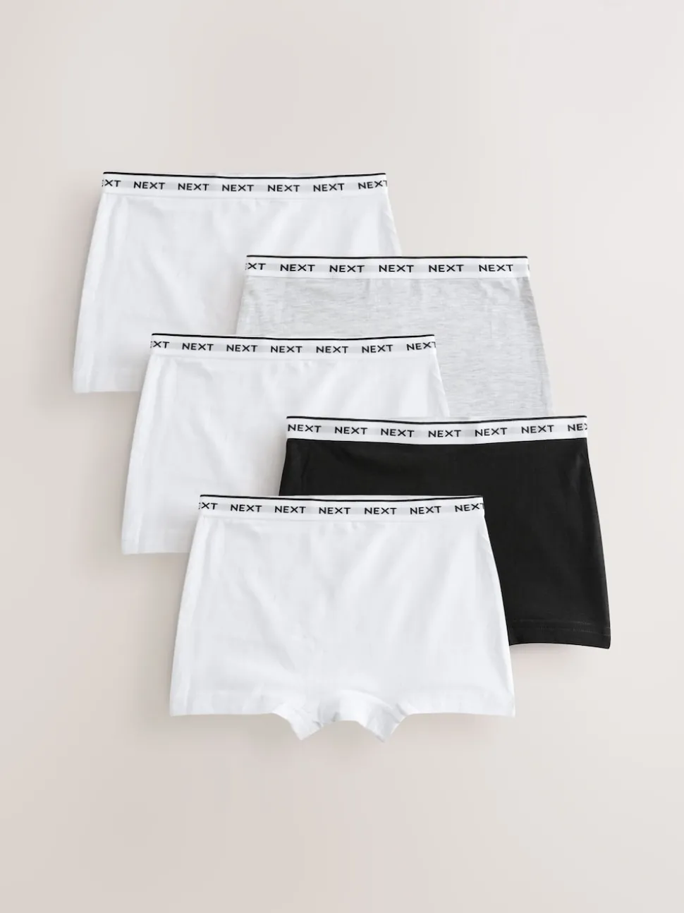 Black/Grey/White Short Briefs 5 Pack (2-16yrs)