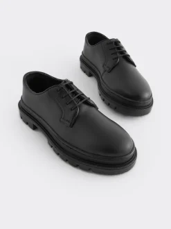 Black Lace Up School Shoes