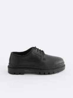 Black Lace Up School Shoes
