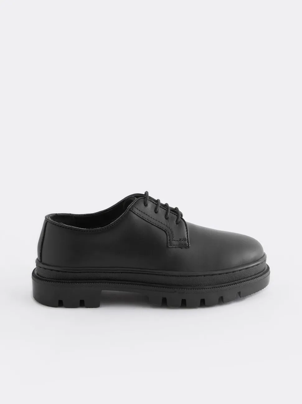 Black Lace Up School Shoes