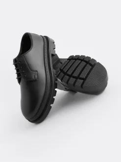 Black Lace Up School Shoes