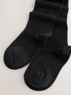Black Longer Length Cotton Rich School Tights 3 Pack