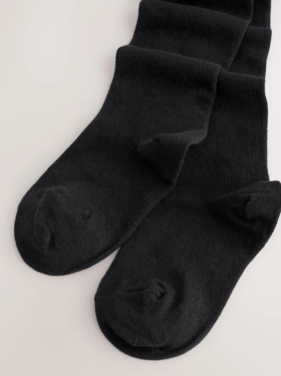 Black Longer Length Cotton Rich School Tights 3 Pack