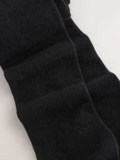 Black Longer Length Cotton Rich School Tights 3 Pack