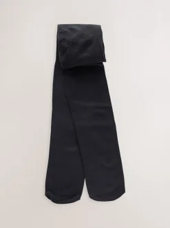Black Longer Length 40 Denier School Tights 2 Pack