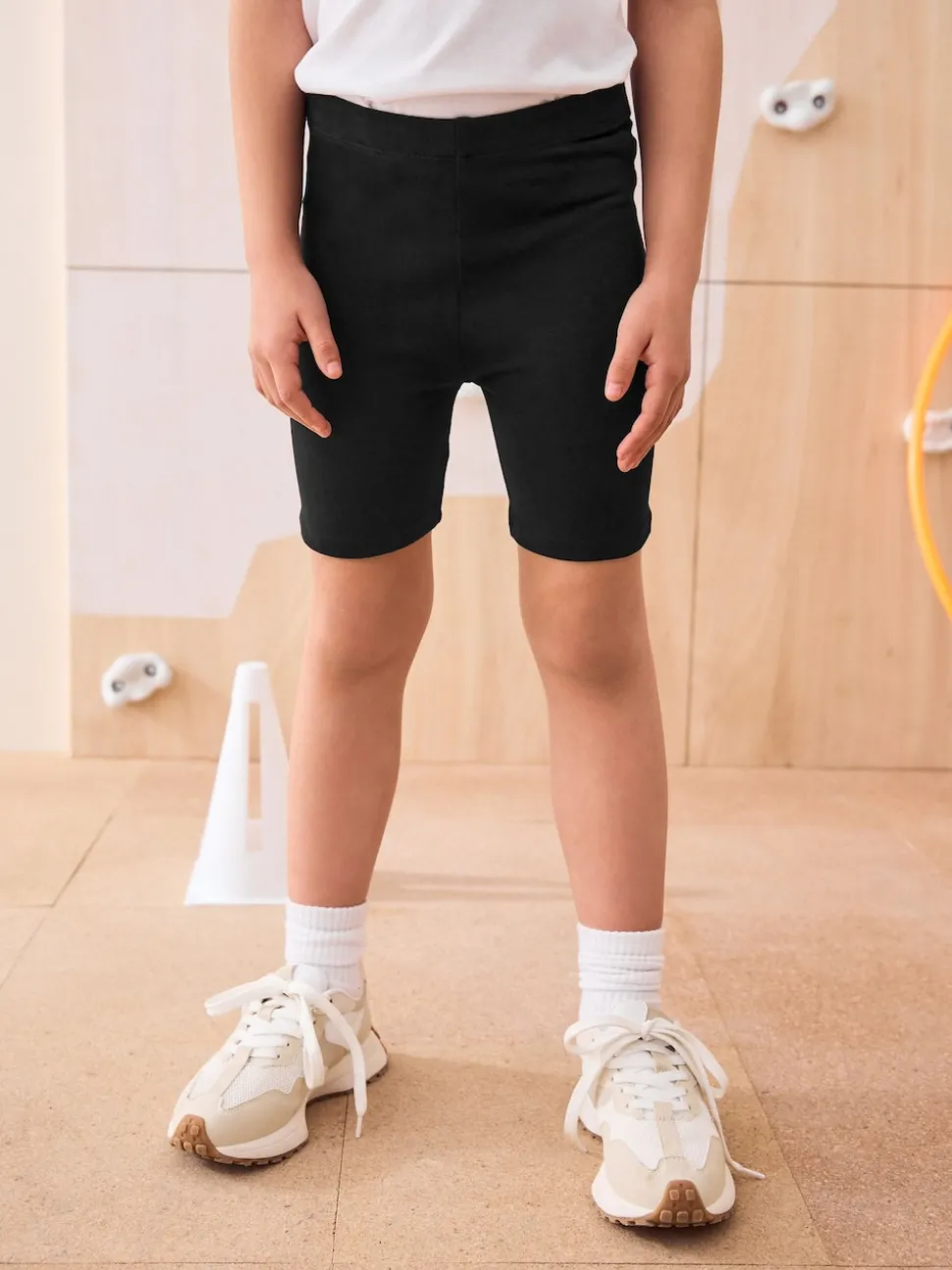 Black Longer Length 2 Pack Cotton Rich Stretch Cycle Shorts (3-16yrs)