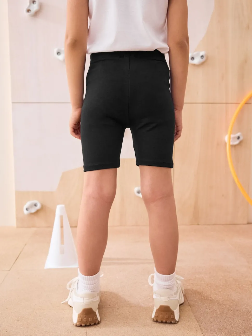 Black Longer Length 2 Pack Cotton Rich Stretch Cycle Shorts (3-16yrs)