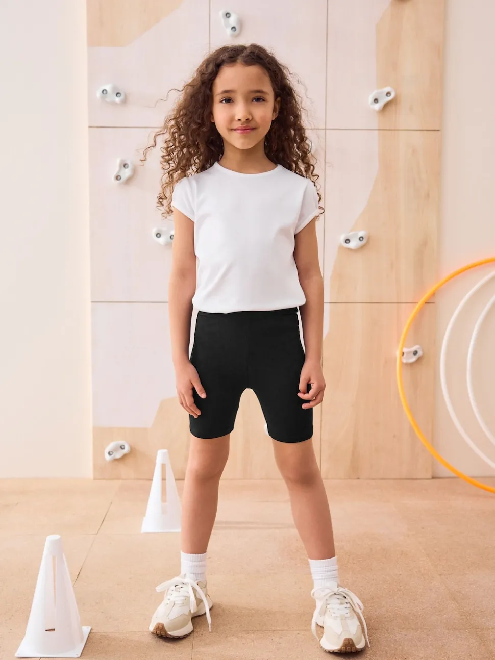 Black Longer Length 2 Pack Cotton Rich Stretch Cycle Shorts (3-16yrs)