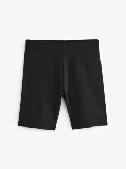 Black Longer Length 2 Pack Cotton Rich Stretch Cycle Shorts (3-16yrs)