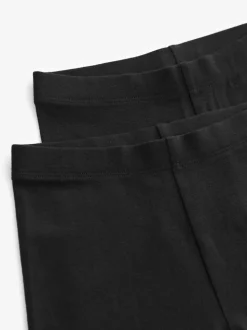 Black Longer Length 2 Pack Cotton Rich Stretch Cycle Shorts (3-16yrs)