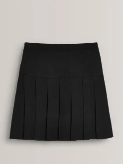 Black Longer Length Regular Waist 2 Pack Pleated School Skirts (3-16yrs)