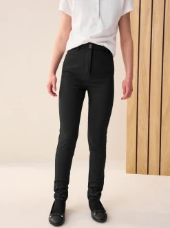 Black Longer Length Skinny Fit Stretch High Waist School Trousers (9-18yrs)