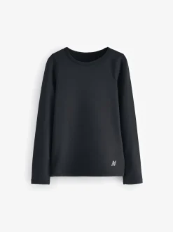 Black Long Sleeve Base Layer Top (3-16yrs)