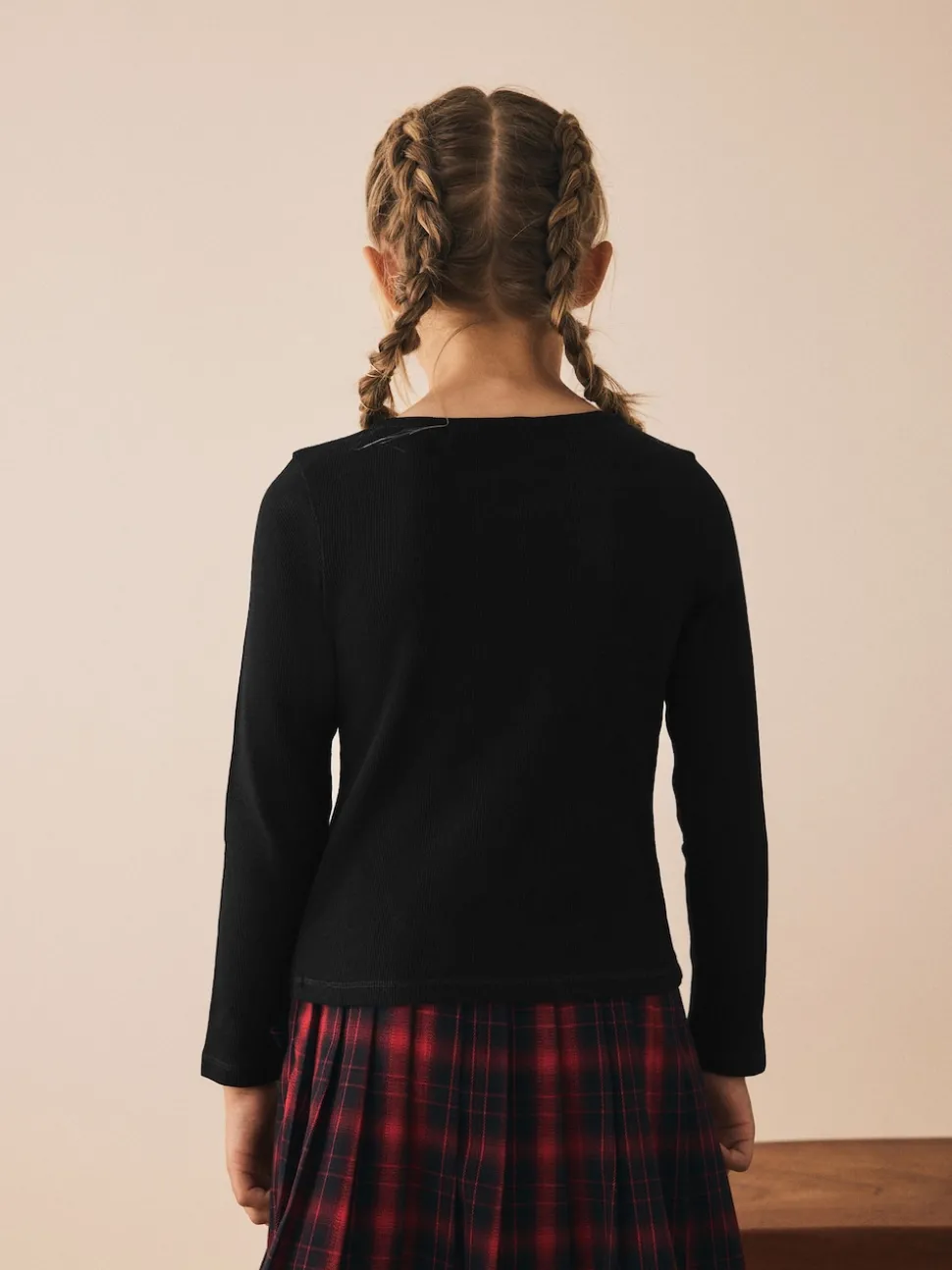 Black Long Sleeve Ribbed Cardigan (3-16yrs)