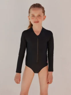 Black Long Sleeve Sunsafe Swimsuit (3mths-16yrs)