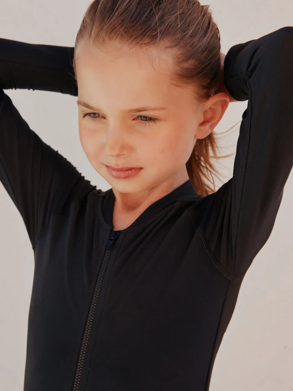 Black Long Sleeve Sunsafe Swimsuit (3mths-16yrs)