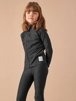 Black Marl Sports Zip Through Jacket (3-16yrs)