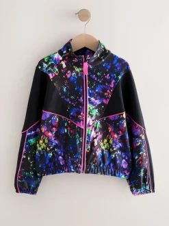 Black Multi Splat Sports Zip Through Jacket (3-16yrs)
