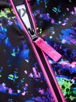 Black Multi Splat Sports Zip Through Jacket (3-16yrs)