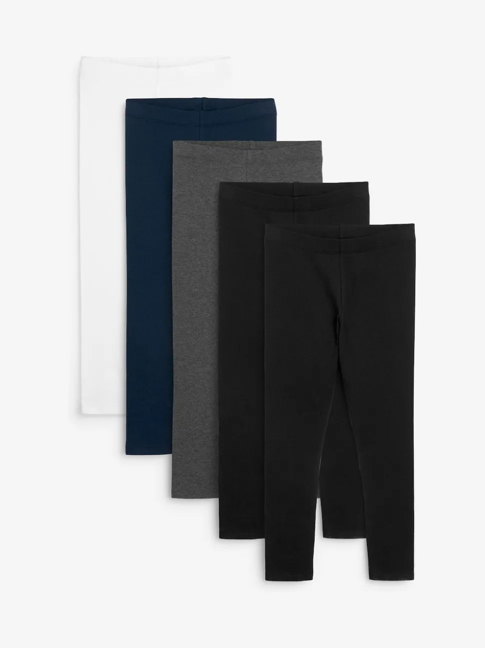 Black/Navy Blue/Grey/White Leggings 5 Pack (3-16yrs)