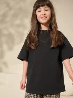 Black Oversized Heavyweight 100% Cotton T-Shirt (3-16yrs)