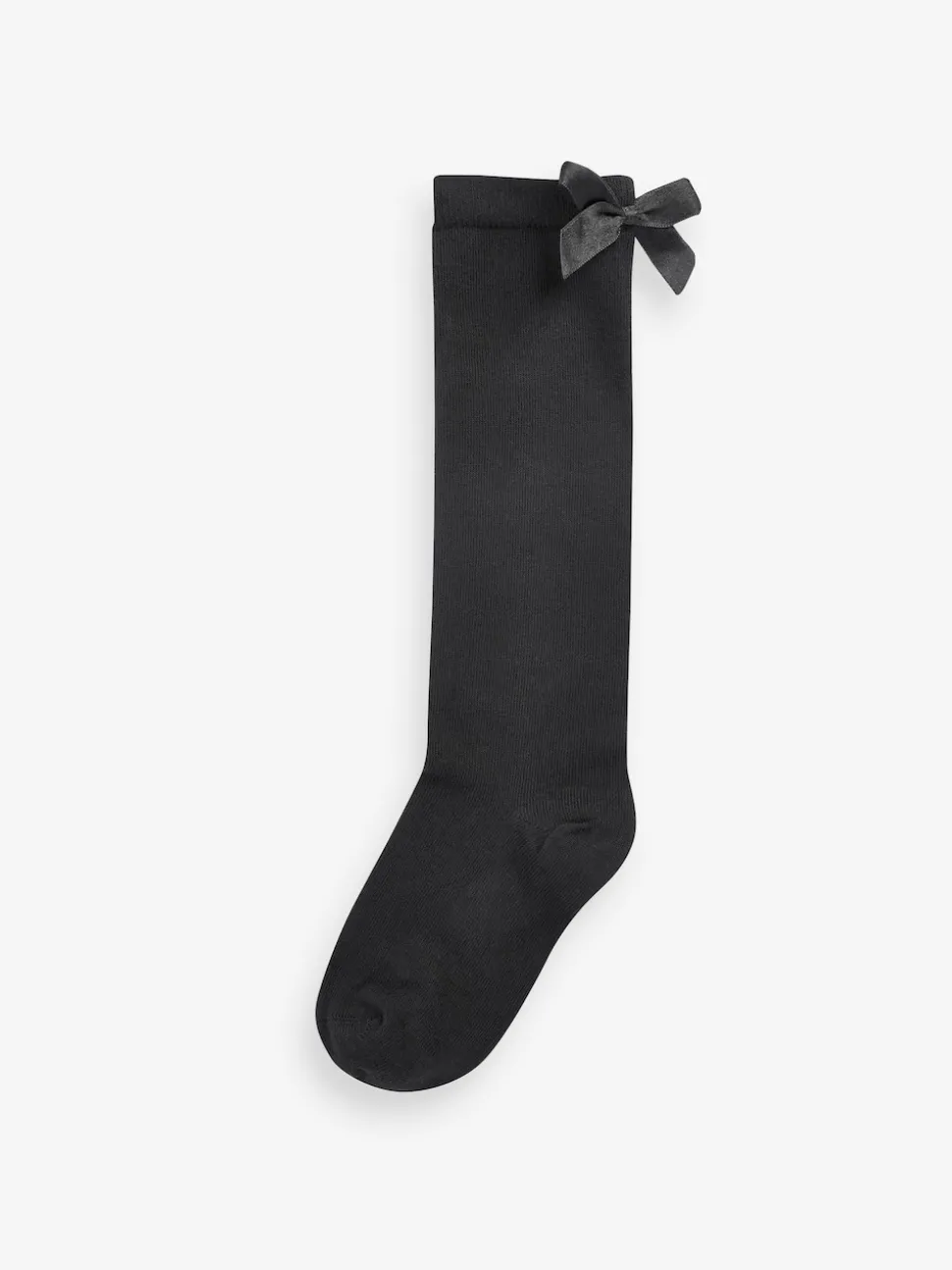 Black 2 Pack Cotton Rich Bow Knee High Socks