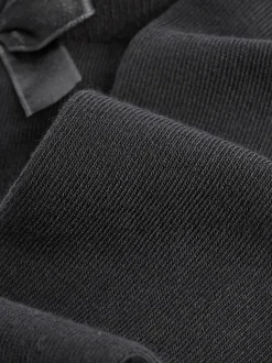 Black 2 Pack Cotton Rich Bow Knee High Socks