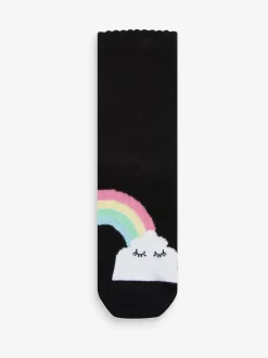 Black 5 Pack Cotton Rich Character Ankle School Socks