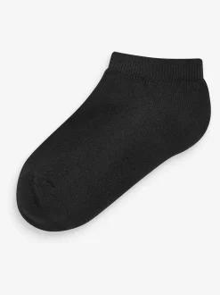 Black 5 Pack Cotton Rich Cushioned Sole Trainer Socks