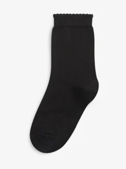 Black 5 Pack Cotton Rich School Ankle Socks