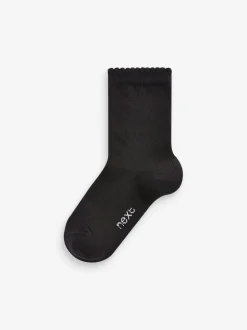 Black 10 Pack Cotton Rich School Ankle Socks