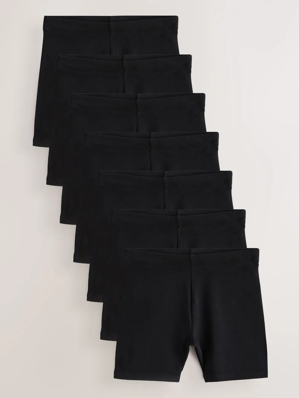 Black 7 Pack Cotton Rich Stretch Cycle Shorts (3-16yrs)