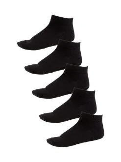 Black 5 Pack Cotton Rich Trainer Socks