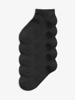 Black 5 Pack Cotton Rich Trainer Socks