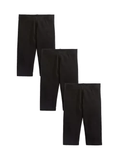 Black 3 Pack Cropped Leggings (3-16yrs)