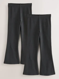 Black 2 Pack Flared Leggings (3-16yrs)