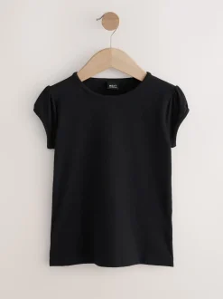 Black 2 Pack Puff Sleeve T-Shirts (3-16yrs)
