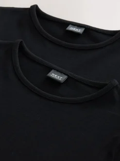 Black 2 Pack Puff Sleeve T-Shirts (3-16yrs)
