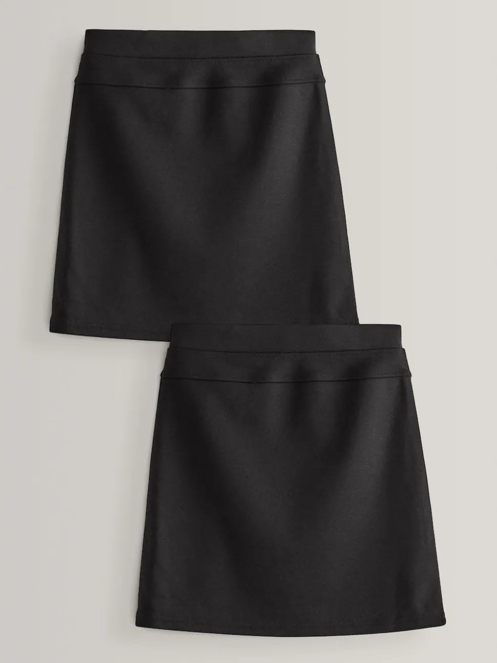 Black 2 Pack Pull-On Jersey Stretch School Pencil Skirts (3-17yrs)