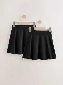 Black 2 Pack Pull On Skort with Jersey Stretch (3-17yrs)