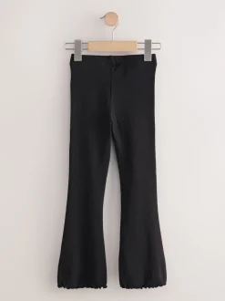 Black 2 Pack Rib Flare Leggings (3-16yrs)