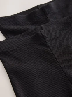 Black 2 Pack Rib Flare Leggings (3-16yrs)