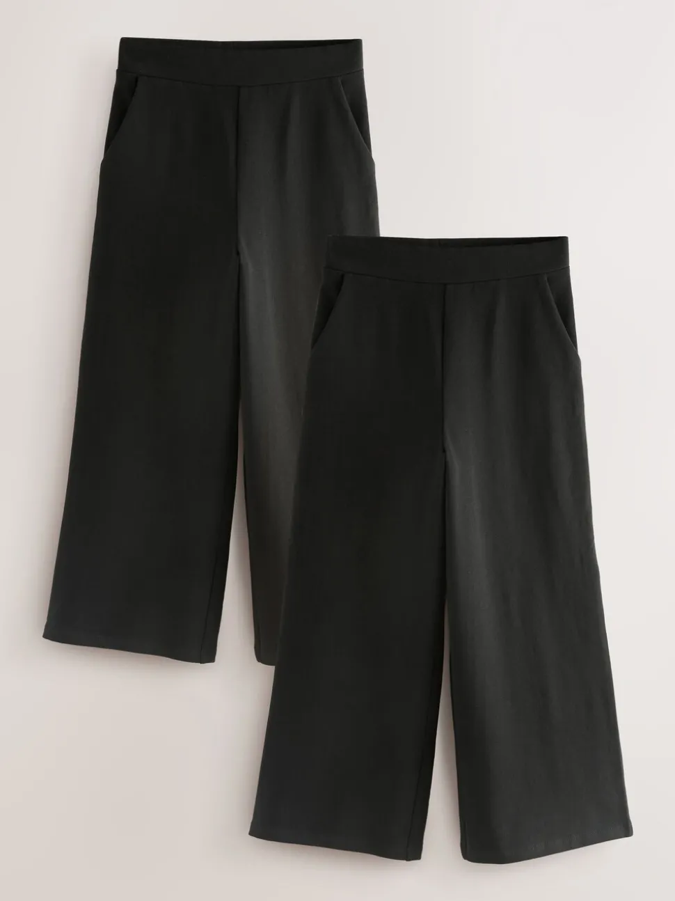 Black 2 Pack Wide Leg Jersey Trousers (3-16yrs)