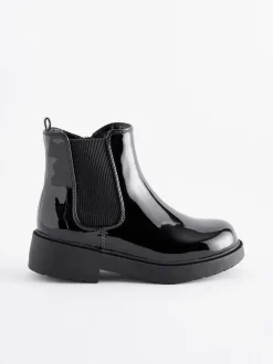 Black Patent Standard Fit (F) Chelsea Ankle Boots