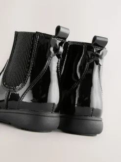 Black Patent Standard Fit (F) Leather Chelsea Ankle Boots